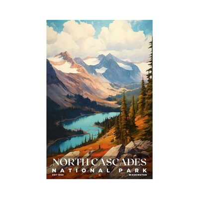 North Cascades National Park Poster, Travel Art, Office Poster, Home Decor | S6 - image1